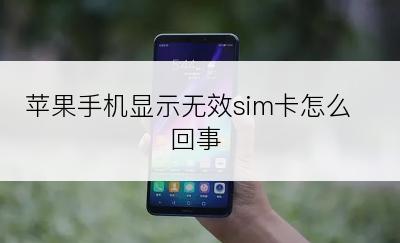 苹果手机显示无效sim卡怎么回事