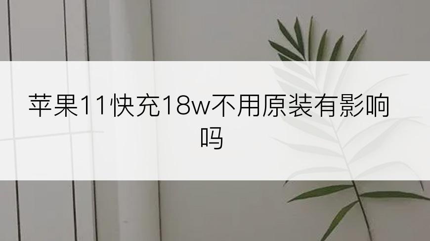 苹果11快充18w不用原装有影响吗