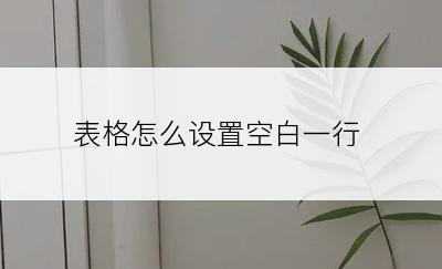 表格怎么设置空白一行