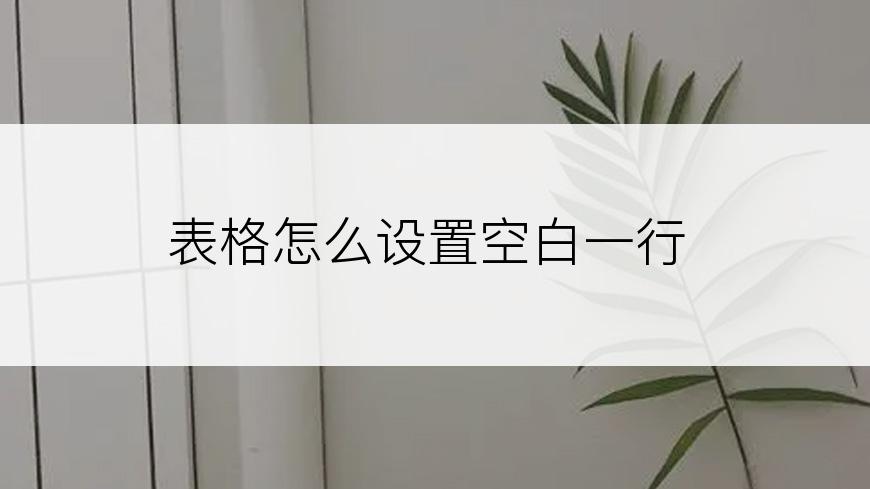 表格怎么设置空白一行