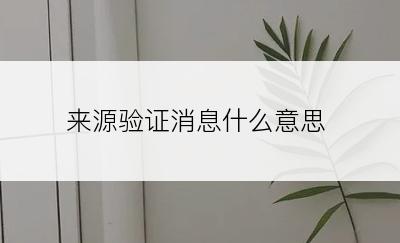 来源验证消息什么意思