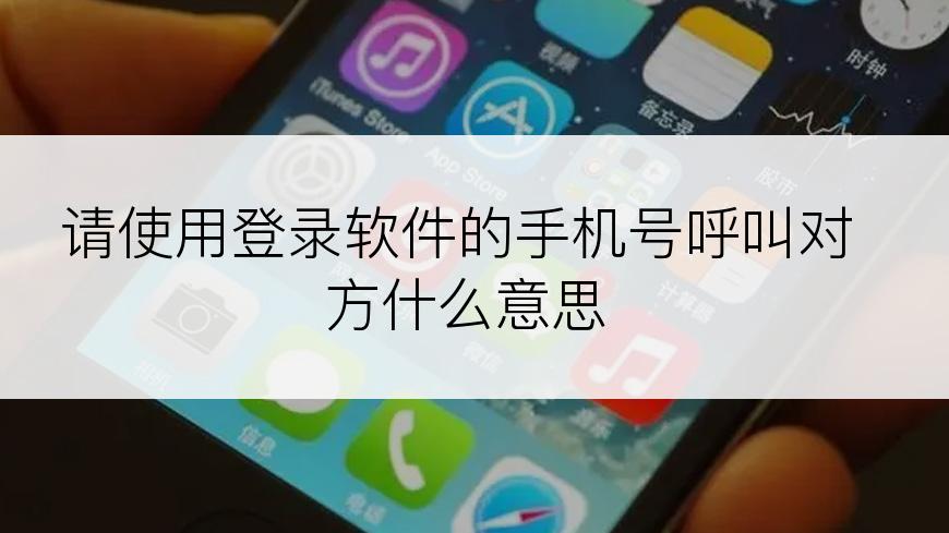 请使用登录软件的手机号呼叫对方什么意思