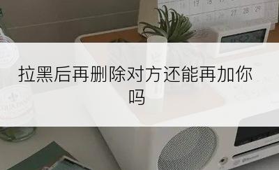 拉黑后再删除对方还能再加你吗