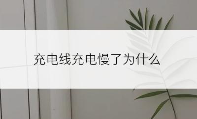 充电线充电慢了为什么