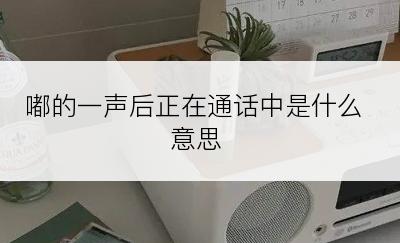 嘟的一声后正在通话中是什么意思