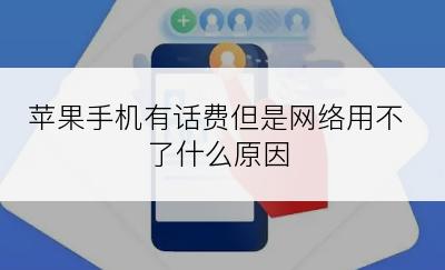 苹果手机有话费但是网络用不了什么原因