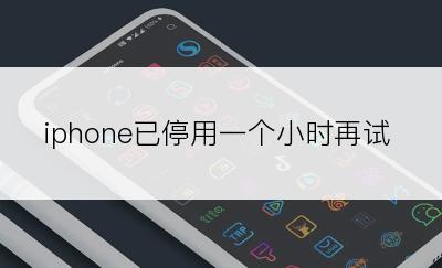 iphone已停用一个小时再试