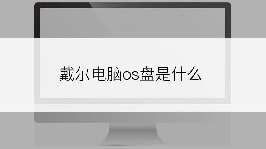 戴尔电脑os盘是什么