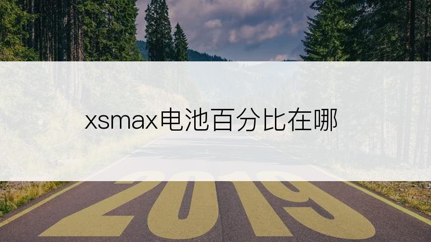 xsmax电池百分比在哪