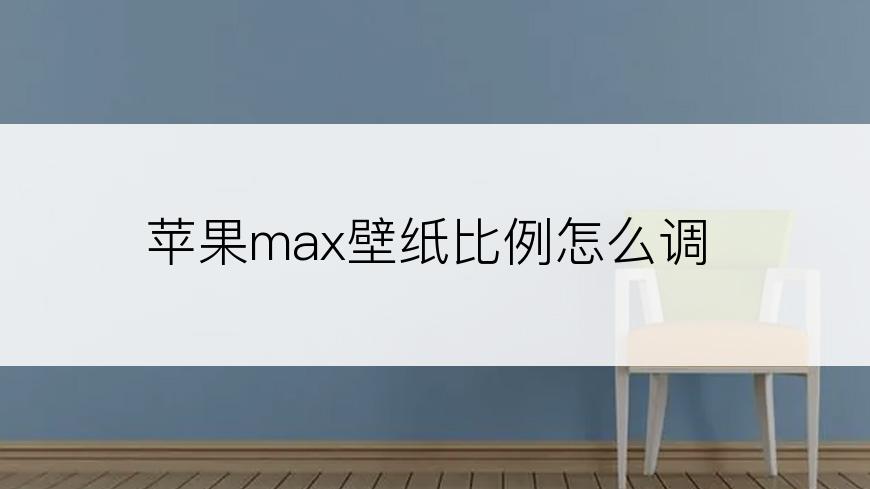 苹果max壁纸比例怎么调