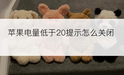 苹果电量低于20提示怎么关闭