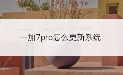 一加7pro怎么更新系统