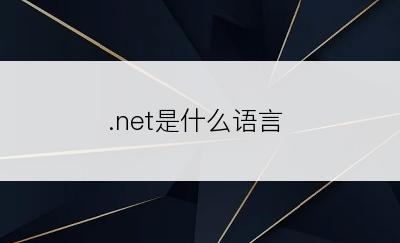 .net是什么语言