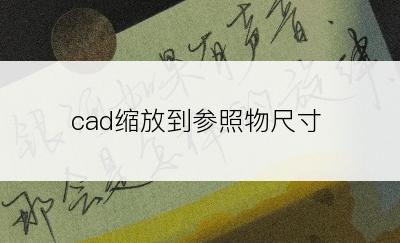 cad缩放到参照物尺寸