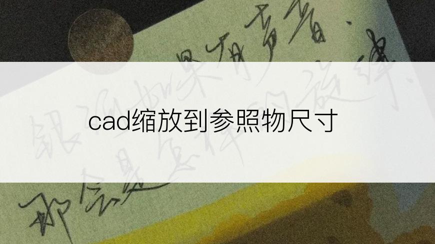 cad缩放到参照物尺寸