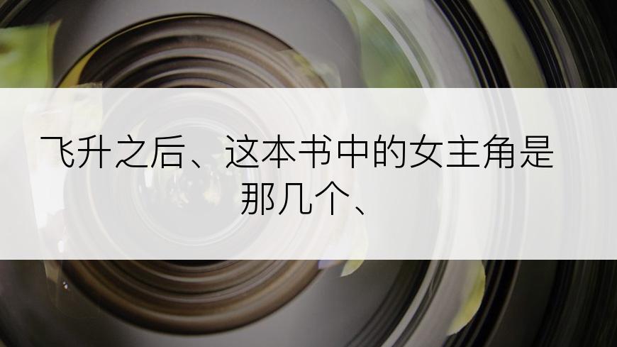 飞升之后、这本书中的女主角是那几个、