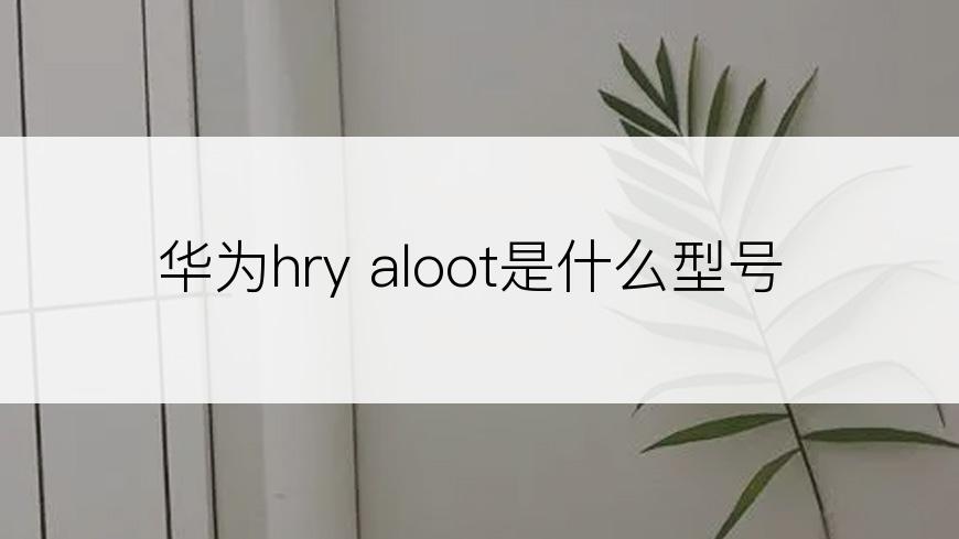 华为hry aloot是什么型号