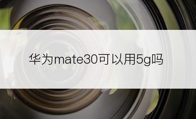 华为mate30可以用5g吗