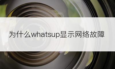 为什么whatsup显示网络故障