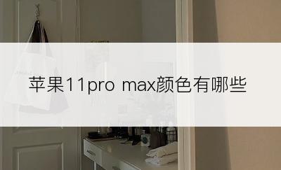 苹果11pro max颜色有哪些