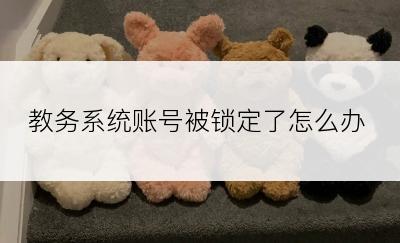 教务系统账号被锁定了怎么办