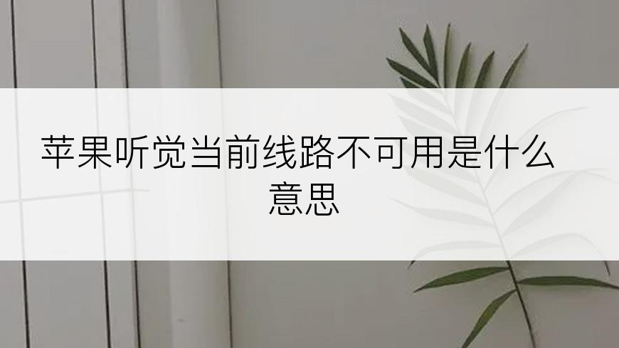 苹果听觉当前线路不可用是什么意思