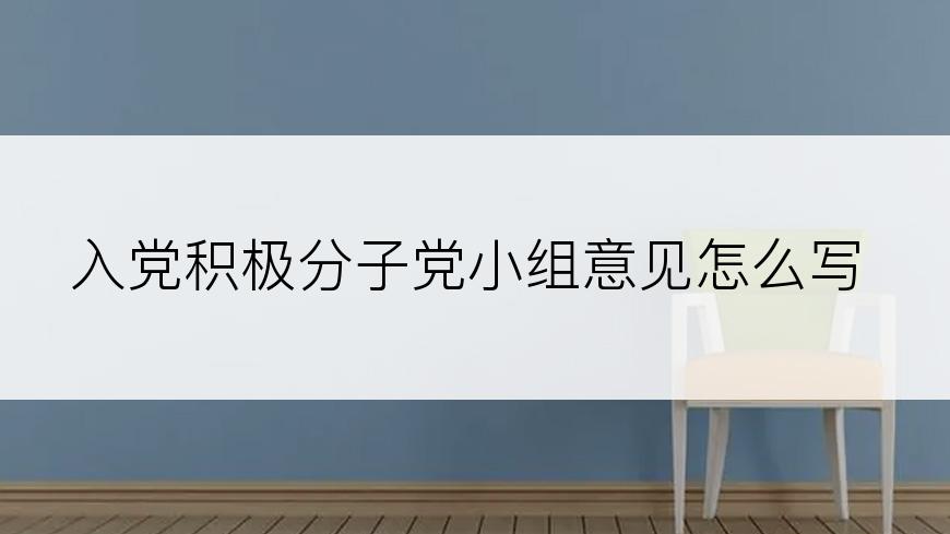 入党积极分子党小组意见怎么写