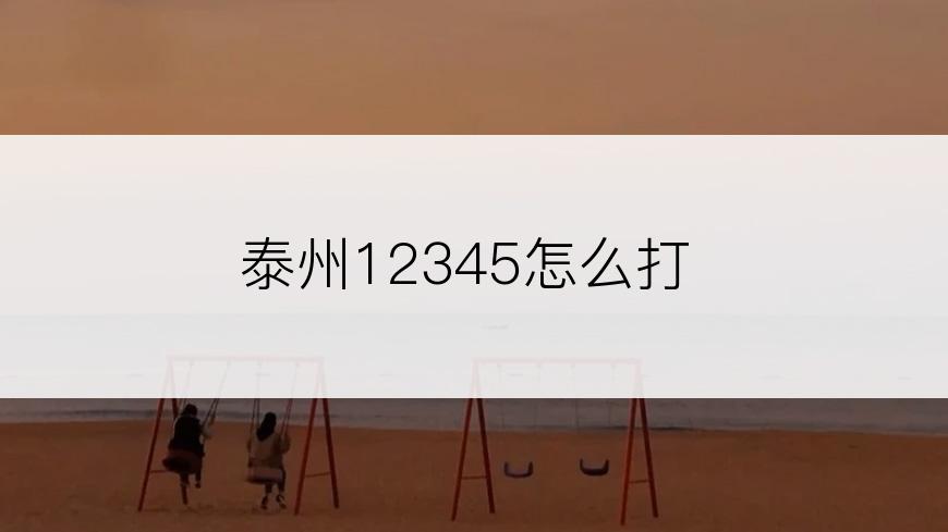 泰州12345怎么打