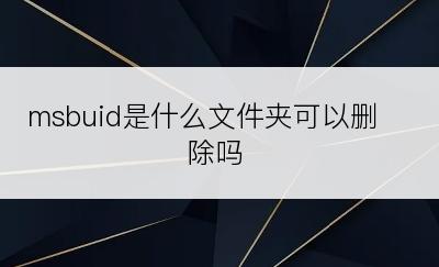 msbuid是什么文件夹可以删除吗