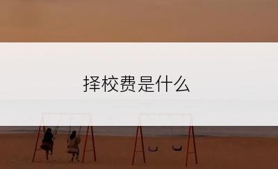 择校费是什么