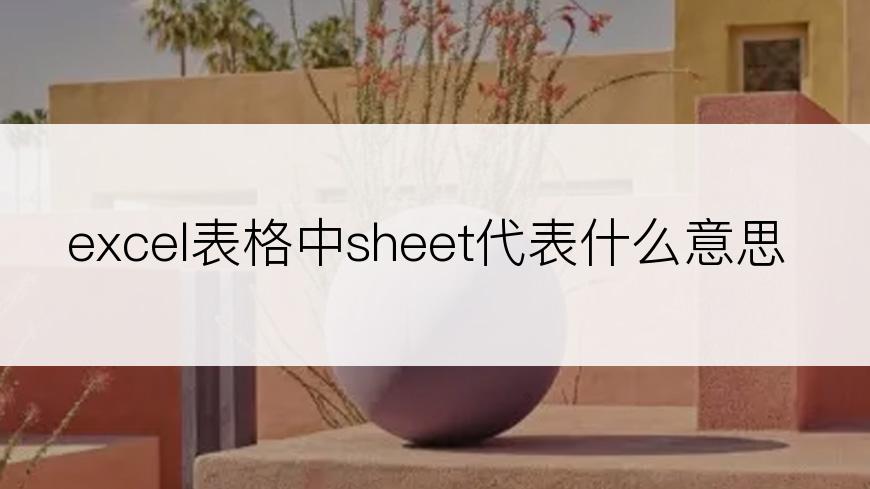 excel表格中sheet代表什么意思