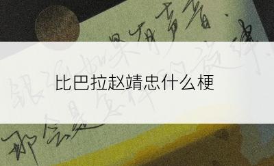 比巴拉赵靖忠什么梗