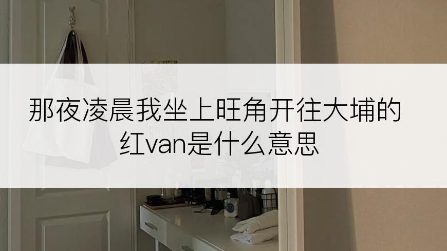 那夜凌晨我坐上旺角开往大埔的红van是什么意思