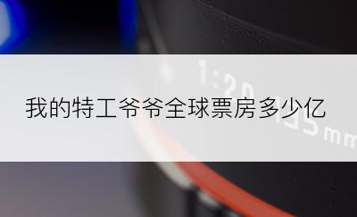 我的特工爷爷全球票房多少亿