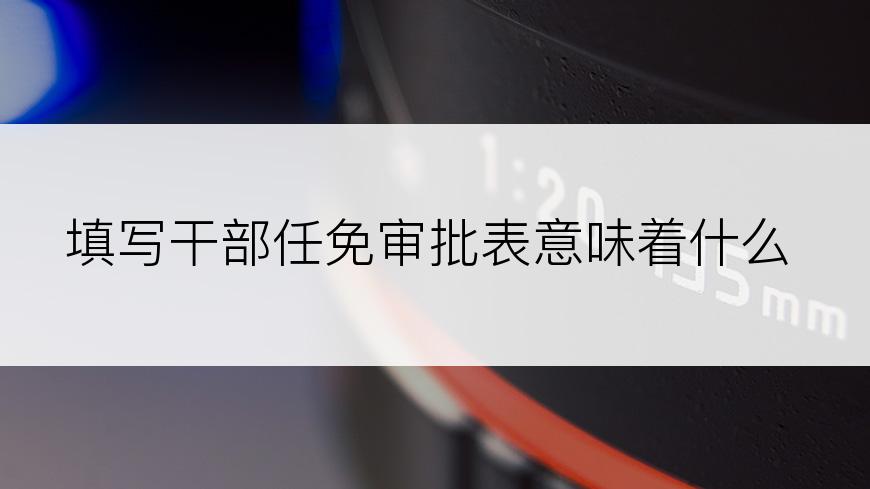 填写干部任免审批表意味着什么