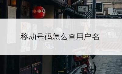 移动号码怎么查用户名