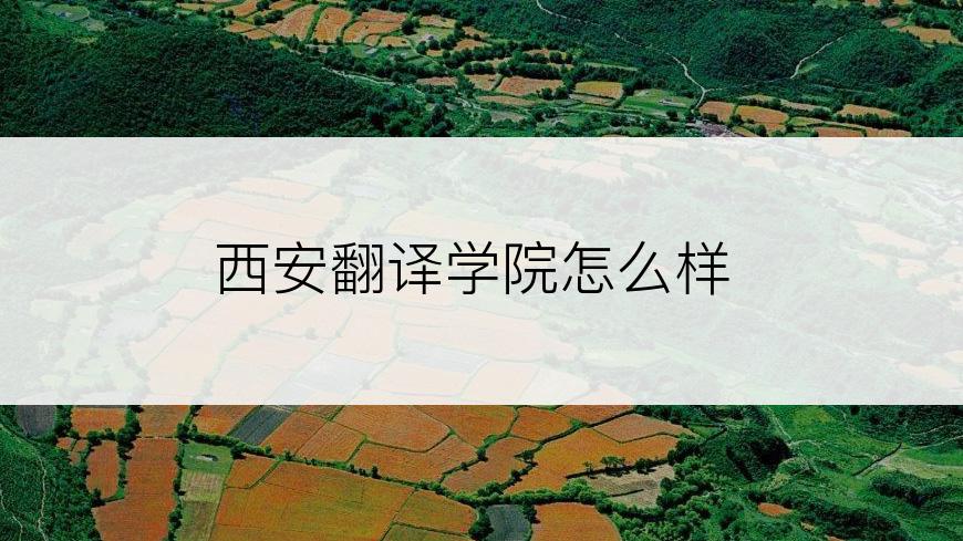 西安翻译学院怎么样