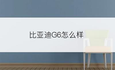 比亚迪G6怎么样