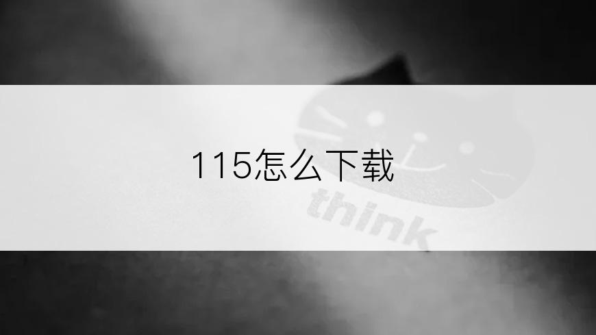 115怎么下载