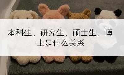 本科生、研究生、硕士生、博士是什么关系