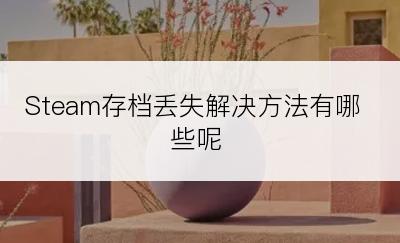 Steam存档丢失解决方法有哪些呢