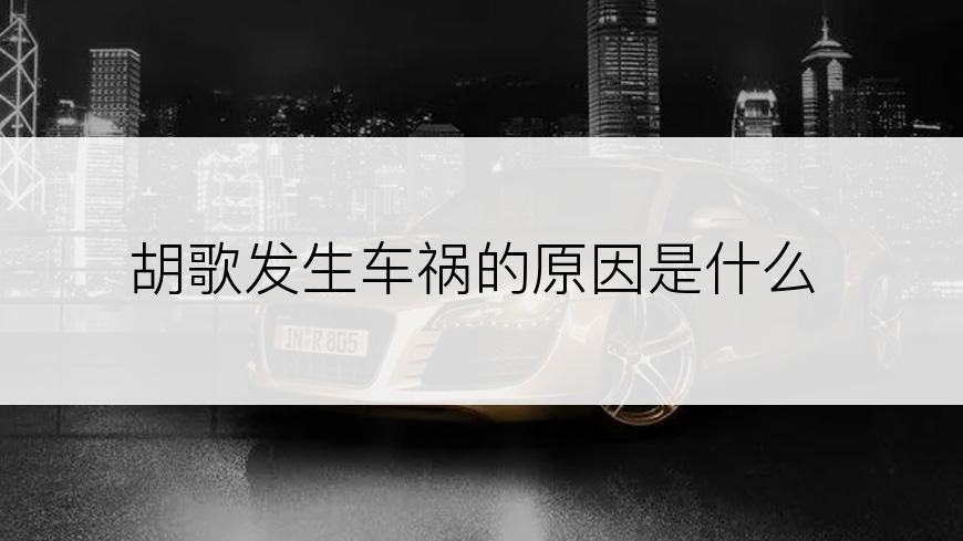 胡歌发生车祸的原因是什么