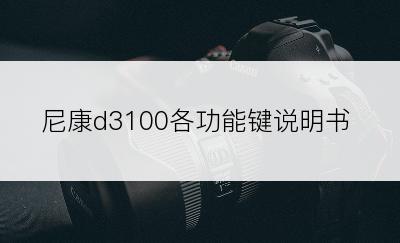 尼康d3100各功能键说明书