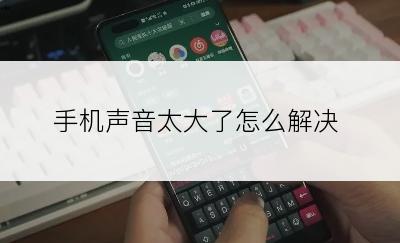 手机声音太大了怎么解决