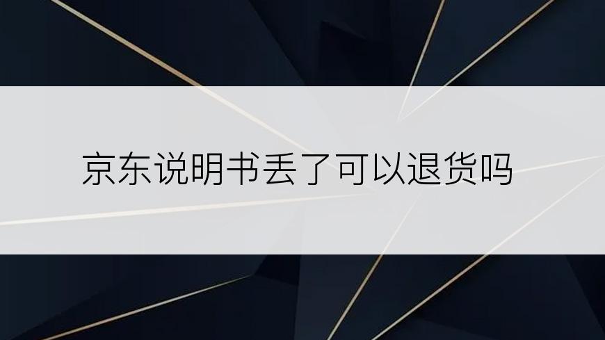 京东说明书丢了可以退货吗