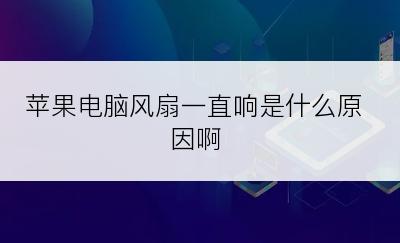 苹果电脑风扇一直响是什么原因啊