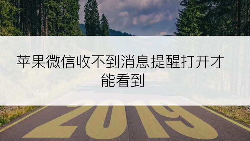 苹果微信收不到消息提醒打开才能看到