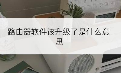 路由器软件该升级了是什么意思