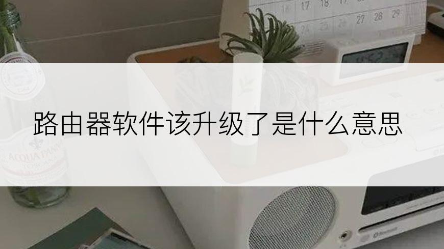 路由器软件该升级了是什么意思