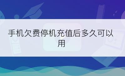 手机欠费停机充值后多久可以用